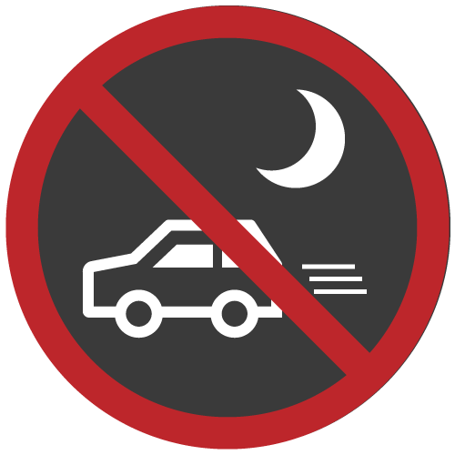 21時消灯・車の移動禁止